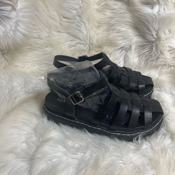 Torrid Platform Fisherman Sandal  Synthetic Black size WW 8.5 - Picture 1 of 10